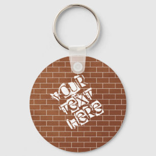 Personalized Brick Wall Keychain Your Special Text