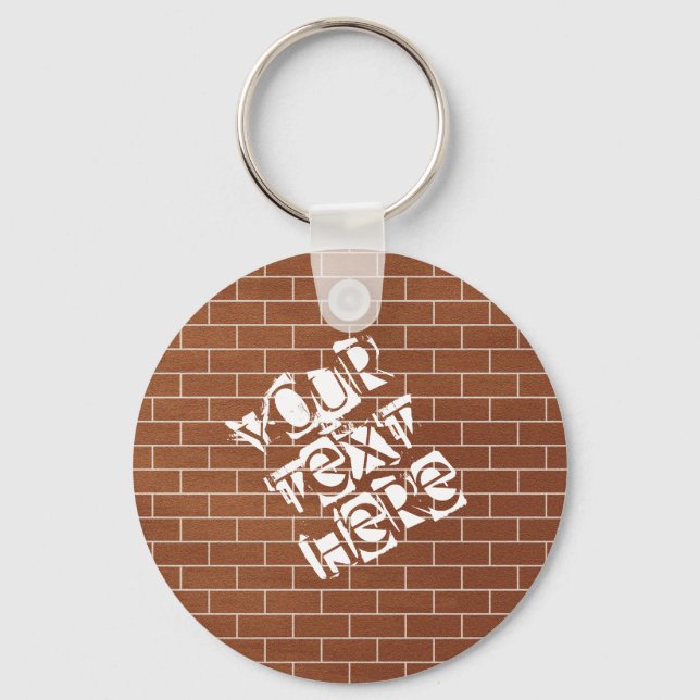 Personalized Brick Wall Keychain Your Special Text (Front)