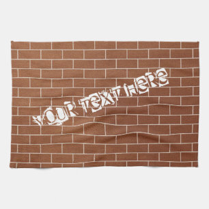 Personalized Brick Wall Kitchen Towel Custom Text