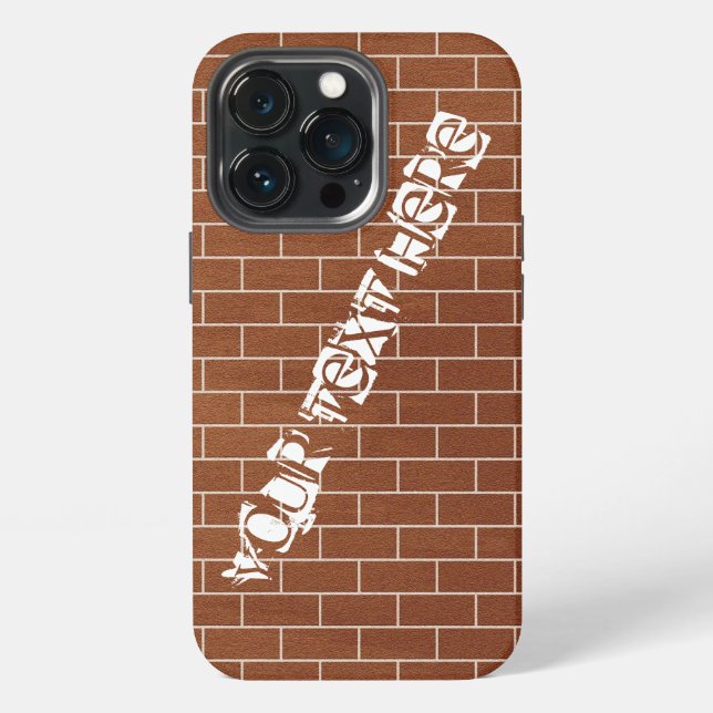Personalized Bricks Wall Design Custom Text iPhone Case (Back)