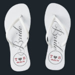 Personalized Bridal (grey/red) Flip Flops<br><div class="desc">Fun,  custom grey,  white and red bridal wedding flip flops.</div>