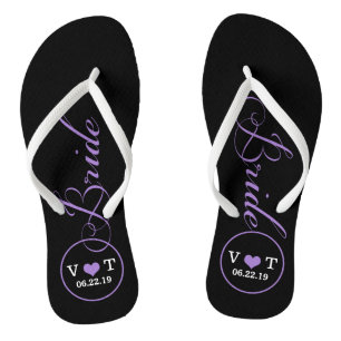 Personalized Bridal (purple) Flip Flops