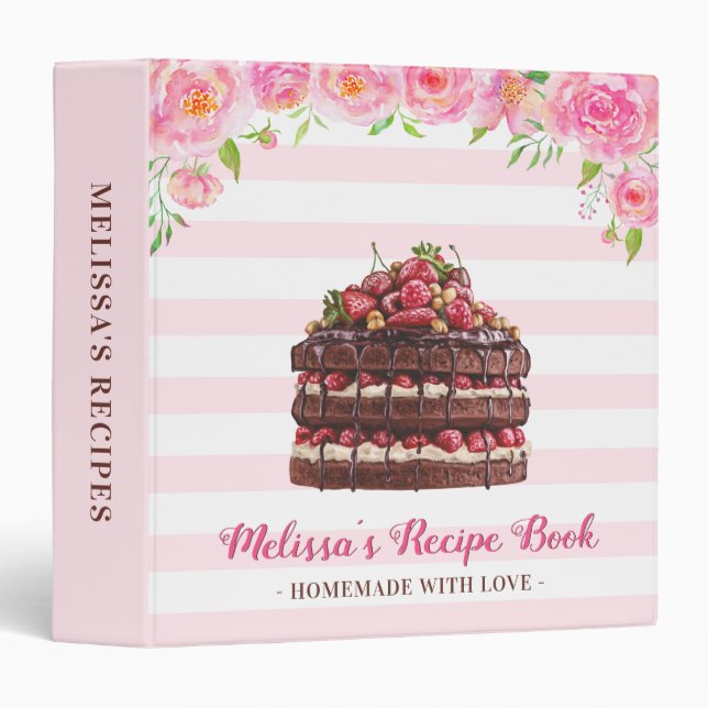Personalized Bridal Recipe Card Food Dessert Book Binder (Front/Spine)
