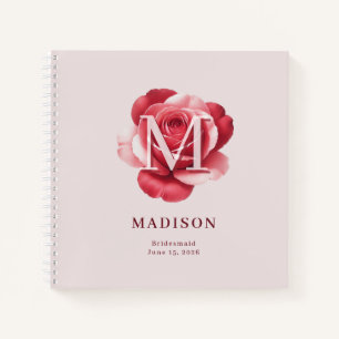 Personalized Bridal Rose Name Wedding Date Notebook