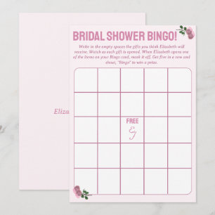 Personalized Bridal Shower Bingo Game Advice Card