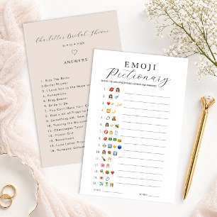 Personalized Bridal Shower Emoji Pictionary Game