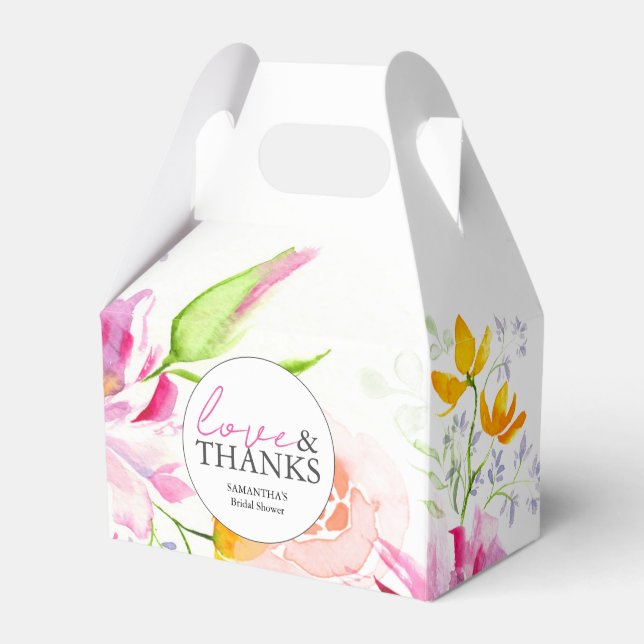 Personalized Bridal Shower Favour Boxes Floral (Front Side)