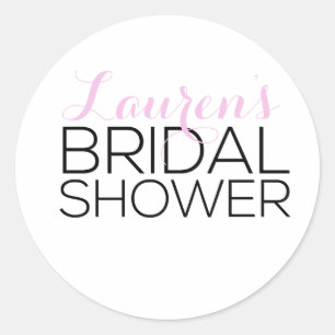 Personalized Bridal Shower Favour Classic Round Sticker
