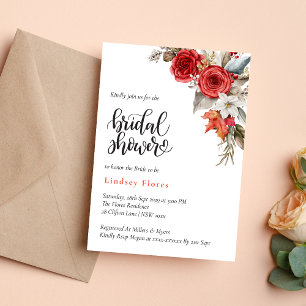 Personalized Bridal Shower Floral Rose Greenery Invitation