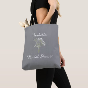 Personalized Bridal Shower, Floral Wedding Gift Tote Bag