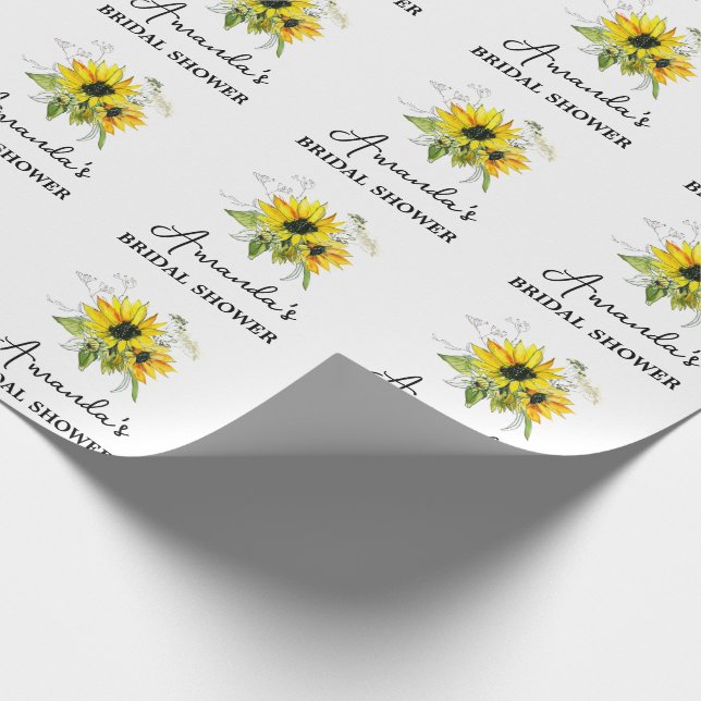 Personalized Bridal shower  Floral Wrapping Paper (Corner)
