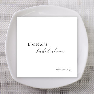 Personalized Bridal Shower Napkins | Minimalist