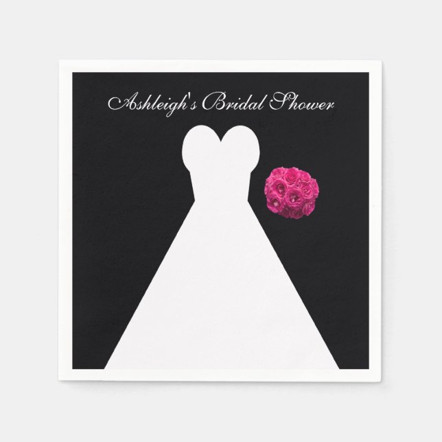 Personalized Bridal Shower Paper Napkins (Front)