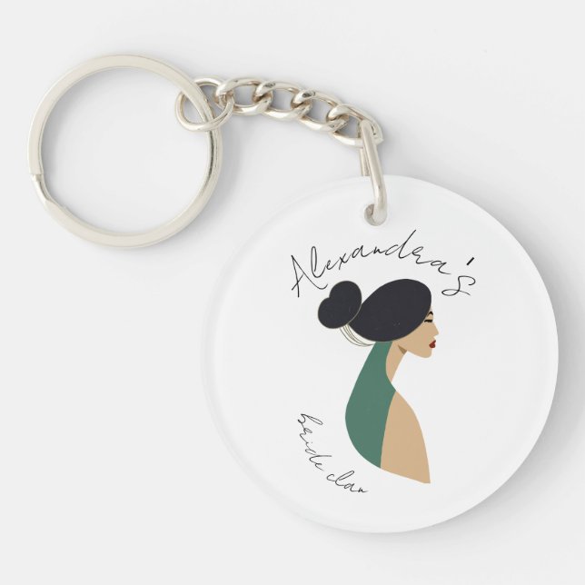 Personalized Bridal Shower Party Favour, Bachelor Keychain (Front)