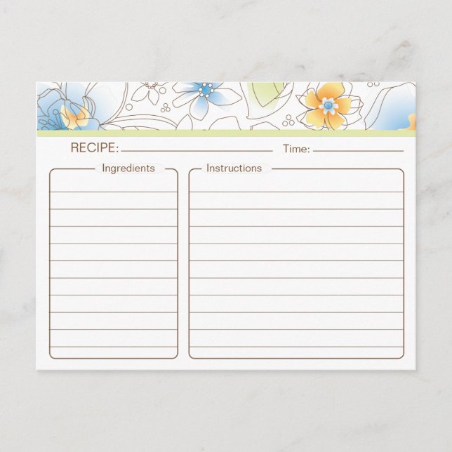 Personalized Bridal Shower Recipe Card (Front)