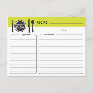 Personalized Bridal Shower Recipe Card