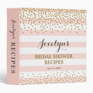 Personalized Bridal Shower Recipe Keepsake Book Binder