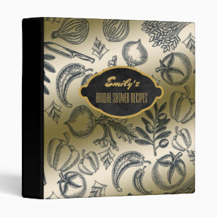 Personalized Bridal Shower Recipes Cookbook Binder