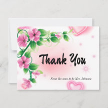 Personalized Bridal Shower Thank You Card