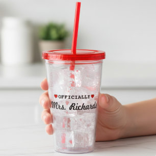 Personalized Bridal Wedding Acrylic Tumbler