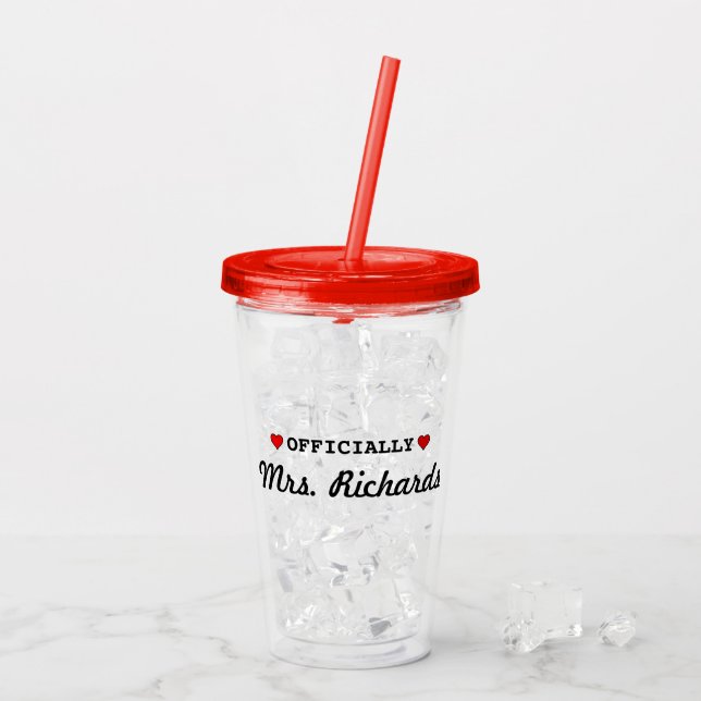 Personalized Bridal Wedding Acrylic Tumbler (Back Ice)