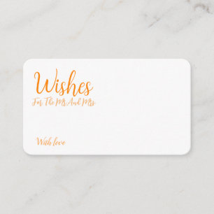 Personalized Bride And Groom Advice Wishes  Enclosure Card