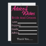 Personalized Bride And Groom Wedding Advice Card's Card<br><div class="desc">Customised Your Own Stylish Modern Minimal Monogram Bride and Groom Wedding Card's.</div>