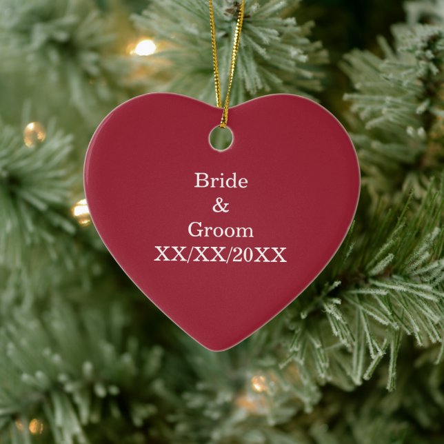 Personalized Bride and Groom with Date Ceramic Ornament (Tree)
