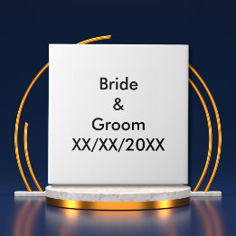 Personalized Bride and Groom with Date Tile