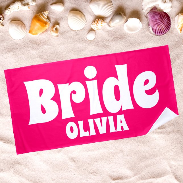 Personalized Bride Bachelorette Beach Towel (Creator Uploaded)