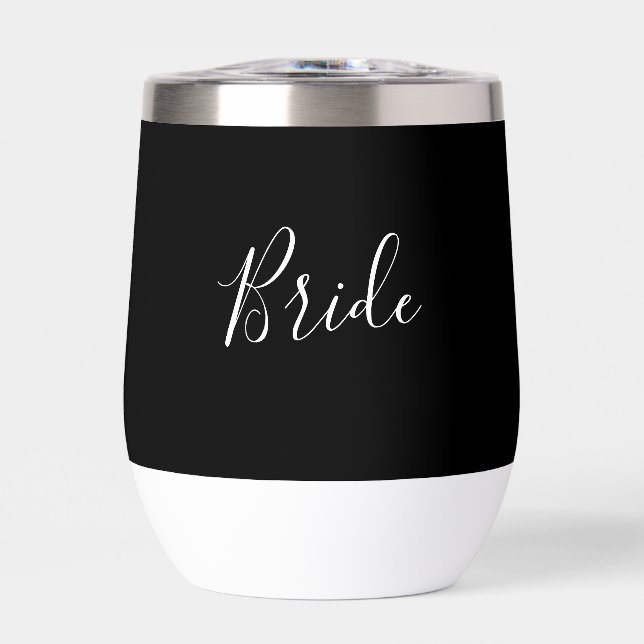 Personalized Bride Black Script Simple Wedding (Front)