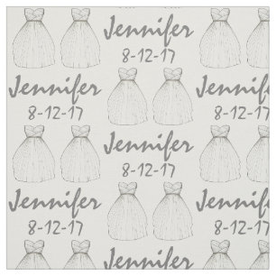 Personalized Bride Bridal Shower Wedding Gown Fabric