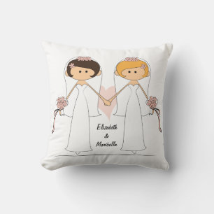 Personalized Bride & Bride Pillow