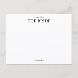 Personalized Bride Classic Elegant Minimalist Card