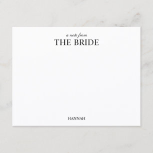 Personalized Bride Classic Elegant Script Card