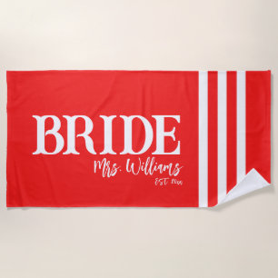 Personalized Bride Cotton Beach Towel,Bachelorette Towel