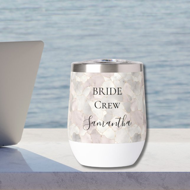 Personalized Bride Crew Bridesmaid Gifts Lavender  (Bride Crew Personalized Bridesmaid Gift Wine Tumbler 12 oz. Bachelorette Party Gift)