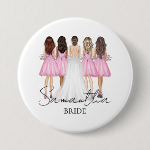 Personalized Bride Custom Name Gift  3 Inch Round Button