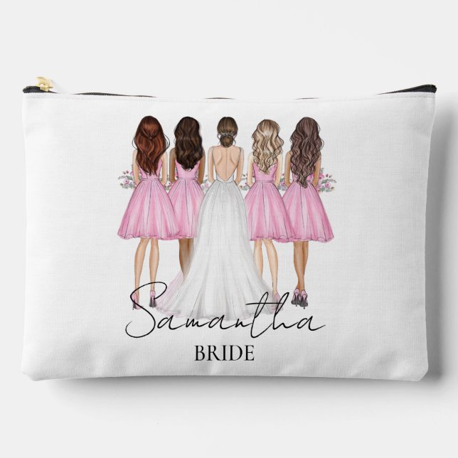 Personalized Bride Custom Name Gift Accessory Pouch (Front)