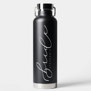 Personalized Bride Cute Script Bridal Party Water  Bottle