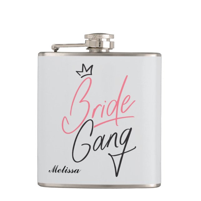 Personalized Bride Gang Flask  (Front)