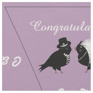 Personalized Bride Groom Birds DIY Wedding Bunting Fabric