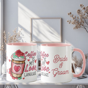 Personalized Bride & Groom Names Newlyweds Elegant Mug