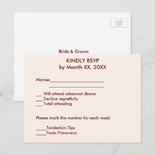 Personalized Bride & Groom RSVP Wedding Postcard