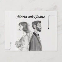 Personalized Bride & Groom - Vintage Postcard