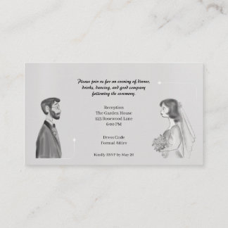 Personalized Bride & Groom Wedding Enclosure Card