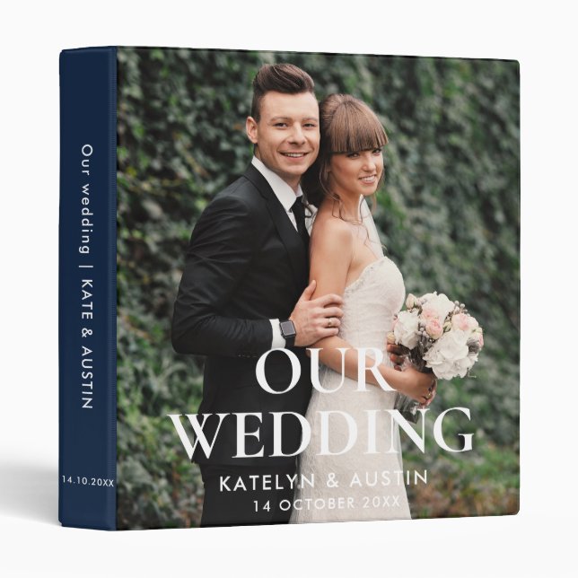 personalized bride & groom wedding photo album binder (Front/Spine)