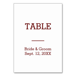 Personalized Bride & Groom Wedding Table Card