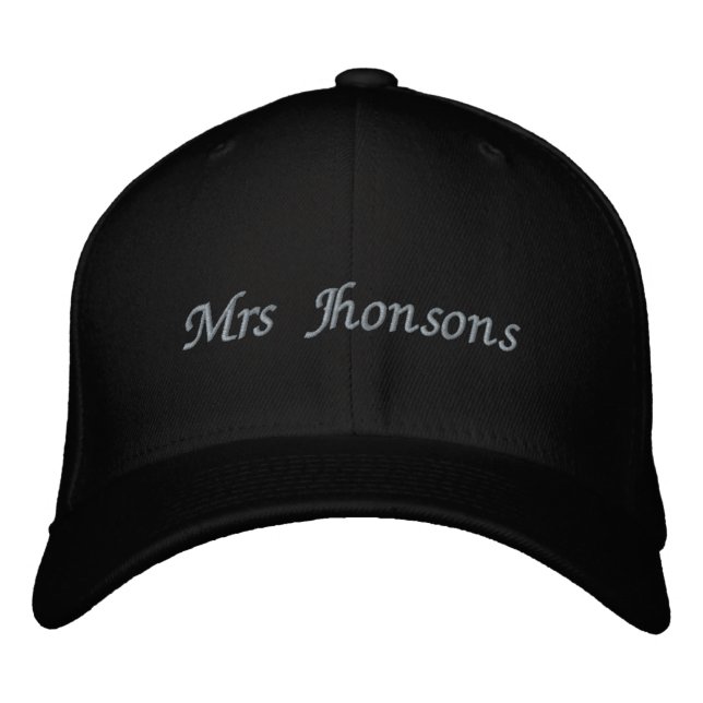 Personalized Bride Honeymoon Gift, Custom Mrs  Embroidered Hat (Front)