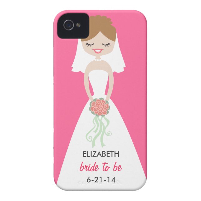 Personalized Bride iPhone 4 Case-Mate Barely There Case (Back)